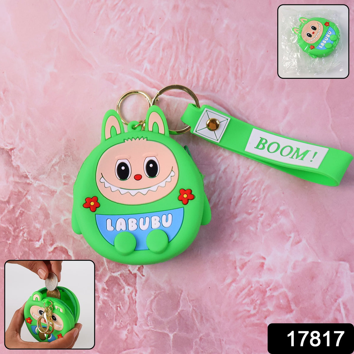 Cute Cartoon Character Coin Pouch With Keychain Wrist Strap – Shop4you.