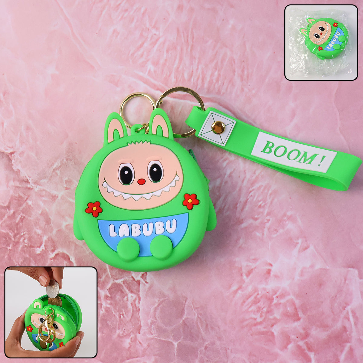 Cute Cartoon Character Coin Pouch With Keychain Wrist Strap – Shop4you.
